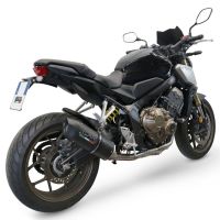 GPR auspuff kompatibel mit  Honda Cb 650 R 2019-2020, Furore Nero, Racing-Komplettsystem-Auspuff, einschließlich Krümmer und abnehmbarem DB-Killer 