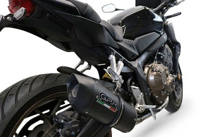 GPR auspuff kompatibel mit  Honda Cb 650 R 2019-2020, Furore Nero, Racing-Komplettsystem-Auspuff, einschließlich Krümmer und abnehmbarem DB-Killer 