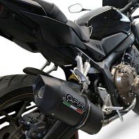 GPR auspuff kompatibel mit  Honda Cb 650 R 2019-2020, Furore Nero, Racing-Komplettsystem-Auspuff, einschließlich Krümmer und abnehmbarem DB-Killer 
