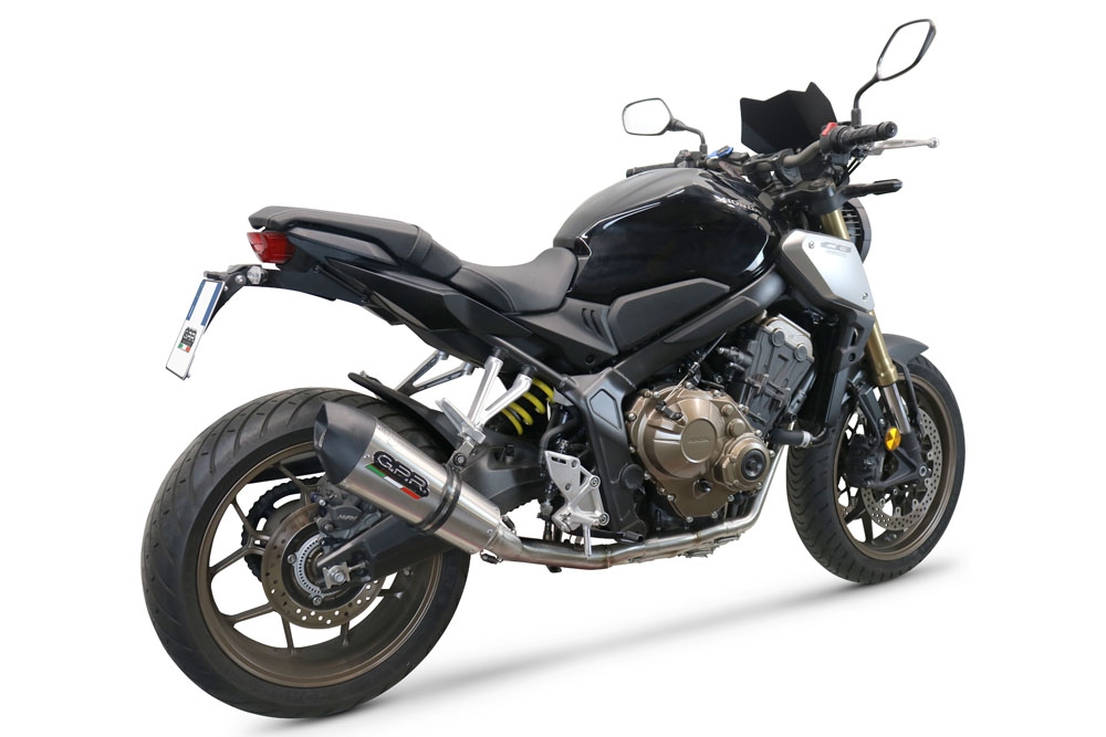 GPR auspuff kompatibel mit  Honda Cbr 650 R 2019-2020, New Grand Prix Evo Titanium, Homologierte auspuff mit verbindungsrohr und katalysator 