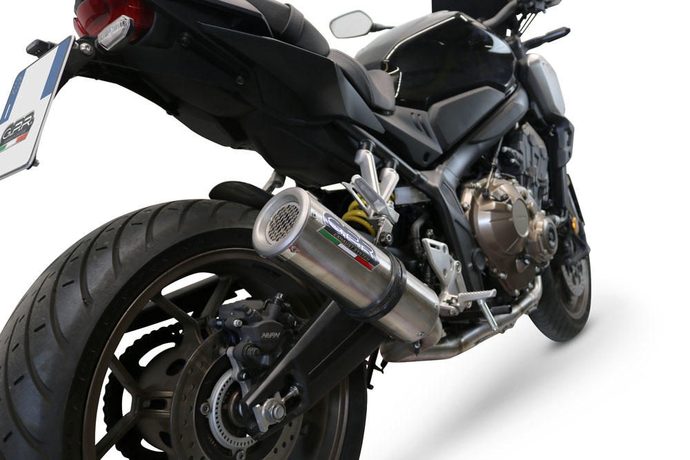 GPR auspuff kompatibel mit  Honda Cb 650 R 2019-2020, M3 Inox , Racing-Komplettsystem-Auspuff, einschließlich Krümmer und abnehmbarem DB-Killer 