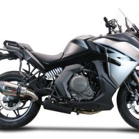 GPR auspuff kompatibel mit  Cf Moto 650 Gt 2022-2024, New Grand Prix Evo Titanium, Zugelassener legaler Slip-On-Auspuff mit Abe, einschließlich abnehmbarem DB-Killer und Verbindungsrohr 