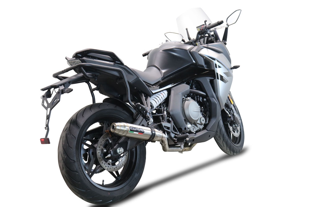GPR auspuff kompatibel mit  Cf Moto 650 Gt 2022-2024, Deeptone Inox, Racing Slip-on, inkl. Verbindungsrohr, herausnehmbarem DB-Killer, ohne ABE 