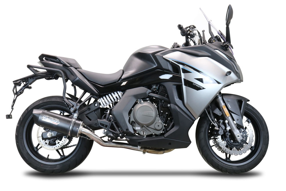 GPR auspuff kompatibel mit  Cf Moto 650 Gt 2022-2024, Furore Nero, Racing Slip-on, inkl. Verbindungsrohr, herausnehmbarem DB-Killer, ohne ABE 