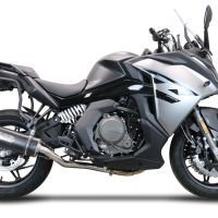GPR auspuff kompatibel mit  Cf Moto 650 Gt 2022-2024, Furore Nero, Racing Slip-on, inkl. Verbindungsrohr, herausnehmbarem DB-Killer, ohne ABE 