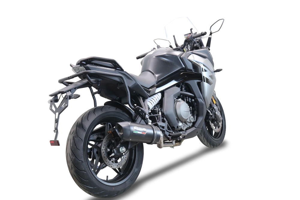 GPR auspuff kompatibel mit  Cf Moto 650 Gt 2022-2024, Furore Nero, Racing Slip-on, inkl. Verbindungsrohr, herausnehmbarem DB-Killer, ohne ABE 