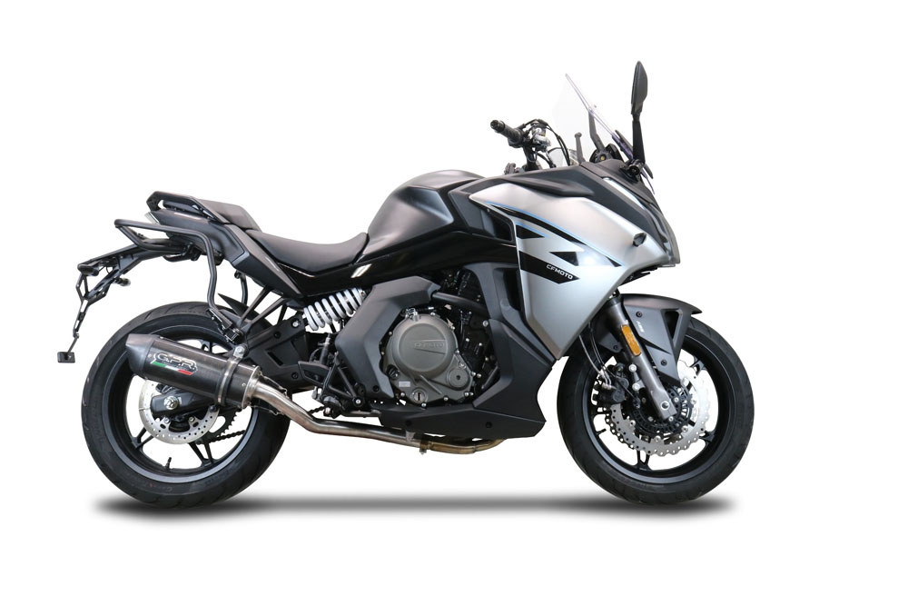 GPR auspuff kompatibel mit  Cf Moto 650 Gt 2022-2024, Furore Poppy, Racing Slip-on, inkl. Verbindungsrohr, herausnehmbarem DB-Killer, ohne ABE 