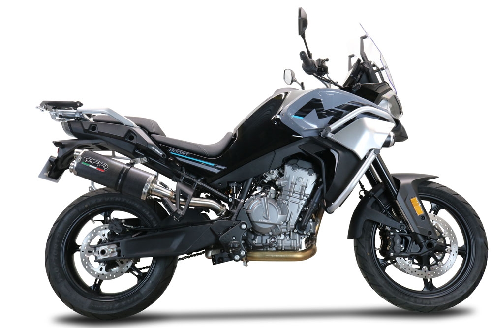 GPR auspuff kompatibel mit  Cf Moto 800 Mt Touring/Explorer 2025-2026, Dual Poppy, Zugelassener legaler Slip-On-Auspuff mit Abe, einschließlich abnehmbarem DB-Killer und Verbindungsrohr 