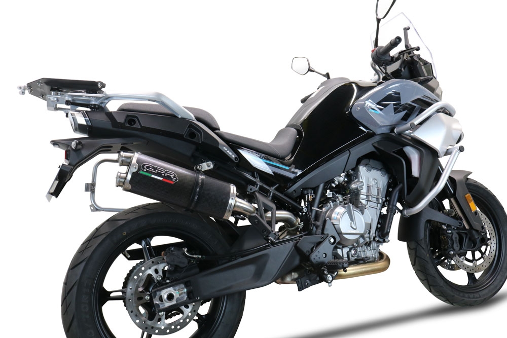 GPR auspuff kompatibel mit  Cf Moto 800 Mt Touring/Explorer 2025-2026, Dual Poppy, Zugelassener legaler Slip-On-Auspuff mit Abe, einschließlich abnehmbarem DB-Killer und Verbindungsrohr 