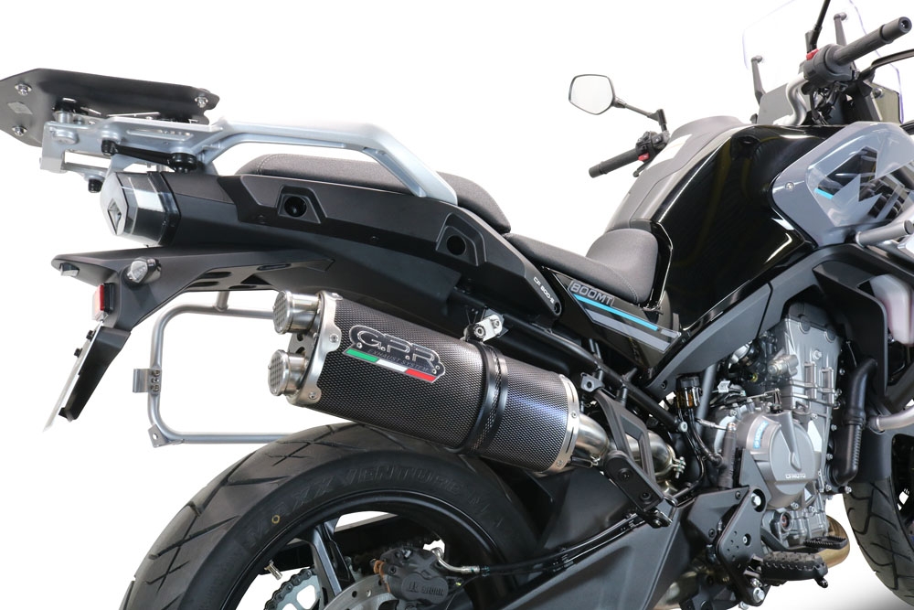 GPR auspuff kompatibel mit  Cf Moto 800 Mt Touring/Explorer 2025-2026, Dual Poppy, Zugelassener legaler Slip-On-Auspuff mit Abe, einschließlich abnehmbarem DB-Killer und Verbindungsrohr 