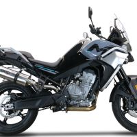 GPR auspuff kompatibel mit  Cf Moto 800 Mt Touring/Explorer 2021-2024, Dual Titanium, Zugelassener legaler Slip-On-Auspuff mit Abe, einschließlich abnehmbarem DB-Killer und Verbindungsrohr 