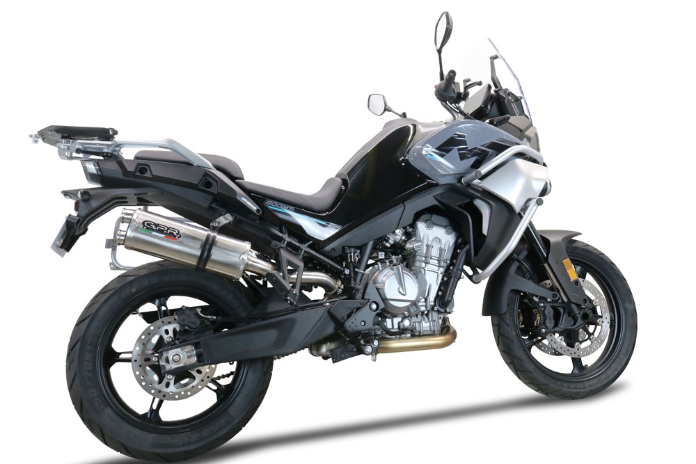 GPR auspuff kompatibel mit  Cf Moto 800 Mt Touring/Explorer 2021-2024, Dual Titanium, Zugelassener legaler Slip-On-Auspuff mit Abe, einschließlich abnehmbarem DB-Killer und Verbindungsrohr 
