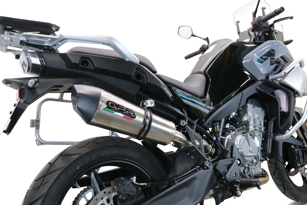 GPR auspuff kompatibel mit  Cf Moto 800 Mt Touring 2022-2024, New Grand Prix Evo Titanium, Zugelassener legaler Slip-On-Auspuff mit Abe, einschließlich abnehmbarem DB-Killer und Verbindungsrohr 