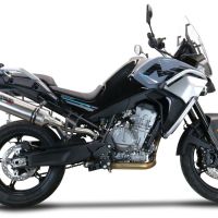 GPR auspuff kompatibel mit  Cf Moto 800 Mt Touring/Explorer 2025-2026, Satinox , Zugelassener legaler Slip-On-Auspuff mit Abe, einschließlich abnehmbarem DB-Killer und Verbindungsrohr 