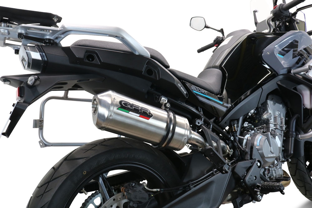 GPR auspuff kompatibel mit  Cf Moto 800 Mt Touring/Explorer 2025-2026, Satinox , Zugelassener legaler Slip-On-Auspuff mit Abe, einschließlich abnehmbarem DB-Killer und Verbindungsrohr 