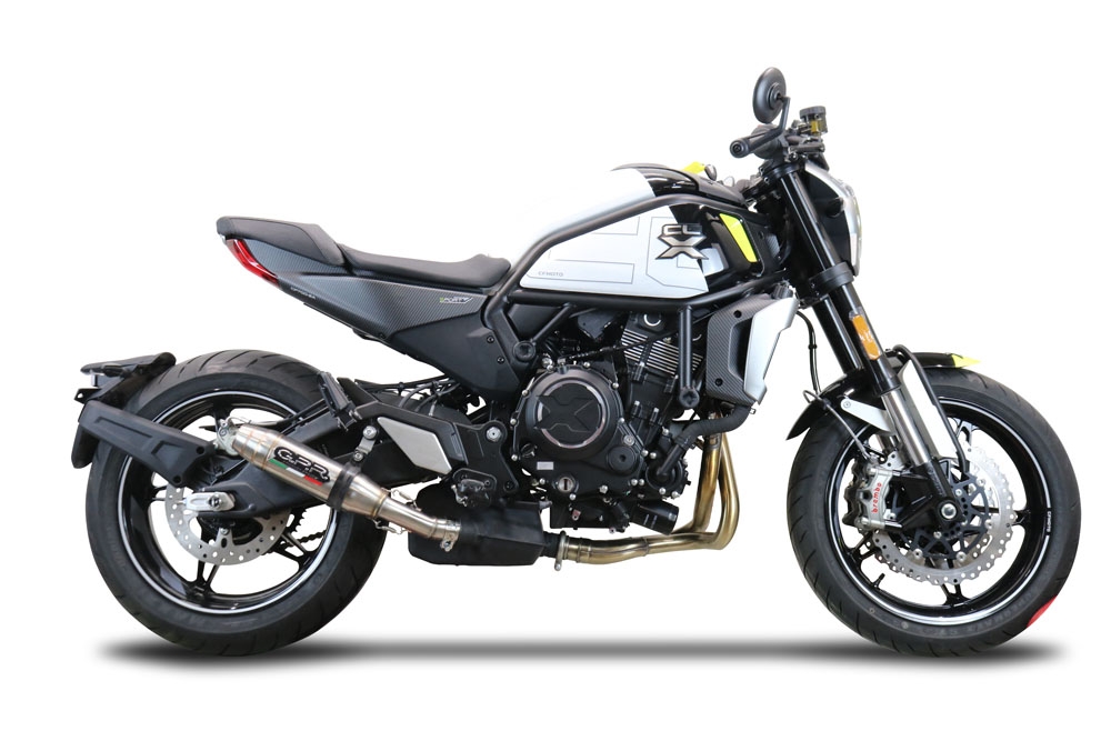 GPR auspuff kompatibel mit  Cf Moto 700 CL-X Heritage  2025-2026, Deeptone Inox, Zugelassener legaler Slip-On-Auspuff mit Abe, einschließlich abnehmbarem DB-Killer und Verbindungsrohr 