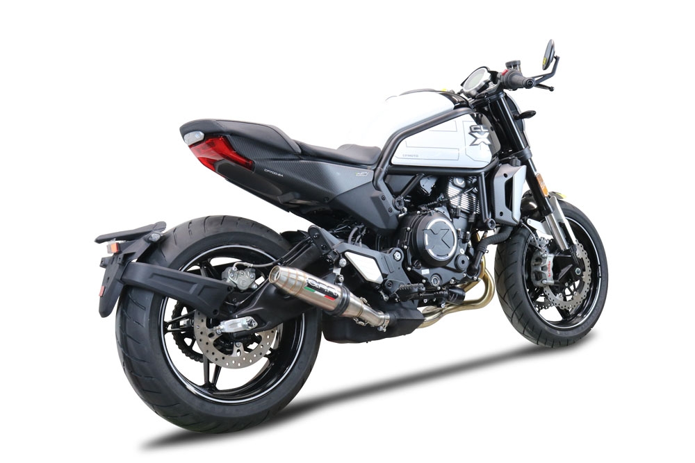 GPR auspuff kompatibel mit  Cf Moto 700 CL-X Heritage  2025-2026, Deeptone Inox, Zugelassener legaler Slip-On-Auspuff mit Abe, einschließlich abnehmbarem DB-Killer und Verbindungsrohr 