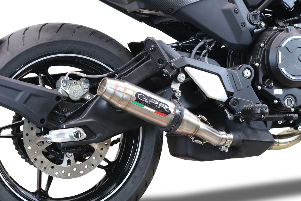 GPR auspuff kompatibel mit  Cf Moto 700 CL-X Heritage  2025-2026, Deeptone Inox, Zugelassener legaler Slip-On-Auspuff mit Abe, einschließlich abnehmbarem DB-Killer und Verbindungsrohr 