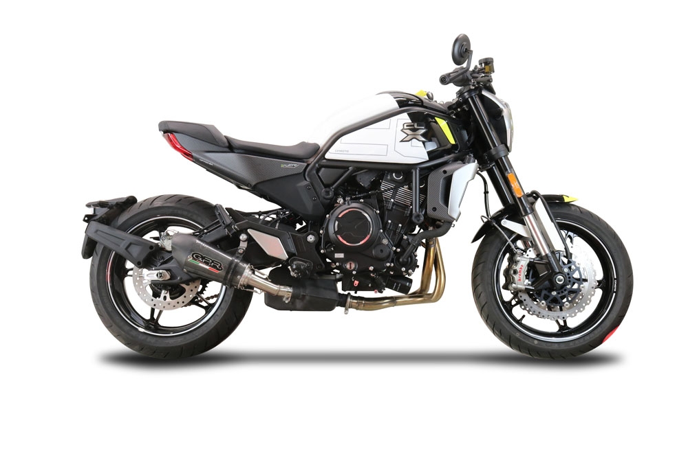 GPR auspuff kompatibel mit  Cf Moto 700 CL-X Adv 2022-2024, New Grand Prix Evo Poppy, Zugelassener legaler Slip-On-Auspuff mit Abe, einschließlich abnehmbarem DB-Killer und Verbindungsrohr 