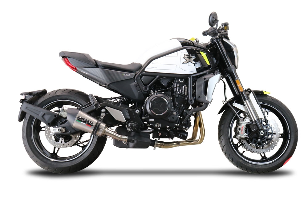 GPR auspuff kompatibel mit  Cf Moto 700 CL-X Adv 2022-2024, New Grand Prix Evo Titanium, Zugelassener legaler Slip-On-Auspuff mit Abe, einschließlich abnehmbarem DB-Killer und Verbindungsrohr 