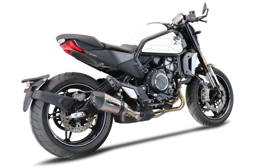 GPR auspuff kompatibel mit  Cf Moto 700 CL-X Adv 2022-2024, New Grand Prix Evo Titanium, Zugelassener legaler Slip-On-Auspuff mit Abe, einschließlich abnehmbarem DB-Killer und Verbindungsrohr 