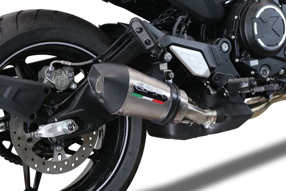 GPR auspuff kompatibel mit  Cf Moto 700 CL-X Adv 2022-2024, New Grand Prix Evo Titanium, Zugelassener legaler Slip-On-Auspuff mit Abe, einschließlich abnehmbarem DB-Killer und Verbindungsrohr 