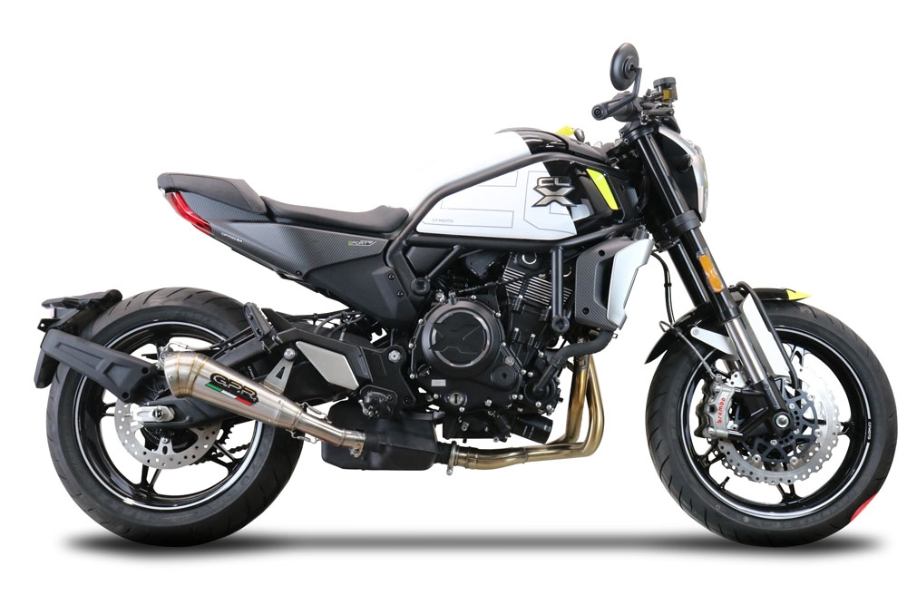 GPR auspuff kompatibel mit  Cf Moto 700 CL-X Heritage  2025-2026, Powercone Evo, Zugelassener legaler Slip-On-Auspuff mit Abe, einschließlich abnehmbarem DB-Killer und Verbindungsrohr 