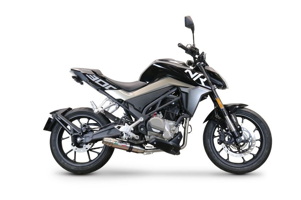 GPR auspuff kompatibel mit  Cf Moto 300 NK 2022-2024, Deeptone Inox, Racing-Komplettsystem-Auspuff, einschließlich Krümmer und abnehmbarem DB-Killer 