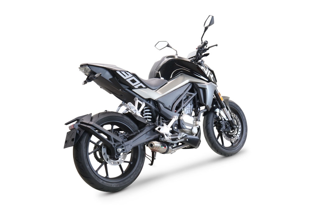 GPR auspuff kompatibel mit  Cf Moto 300 NK 2022-2024, Deeptone Inox, Racing-Komplettsystem-Auspuff, einschließlich Krümmer und abnehmbarem DB-Killer 