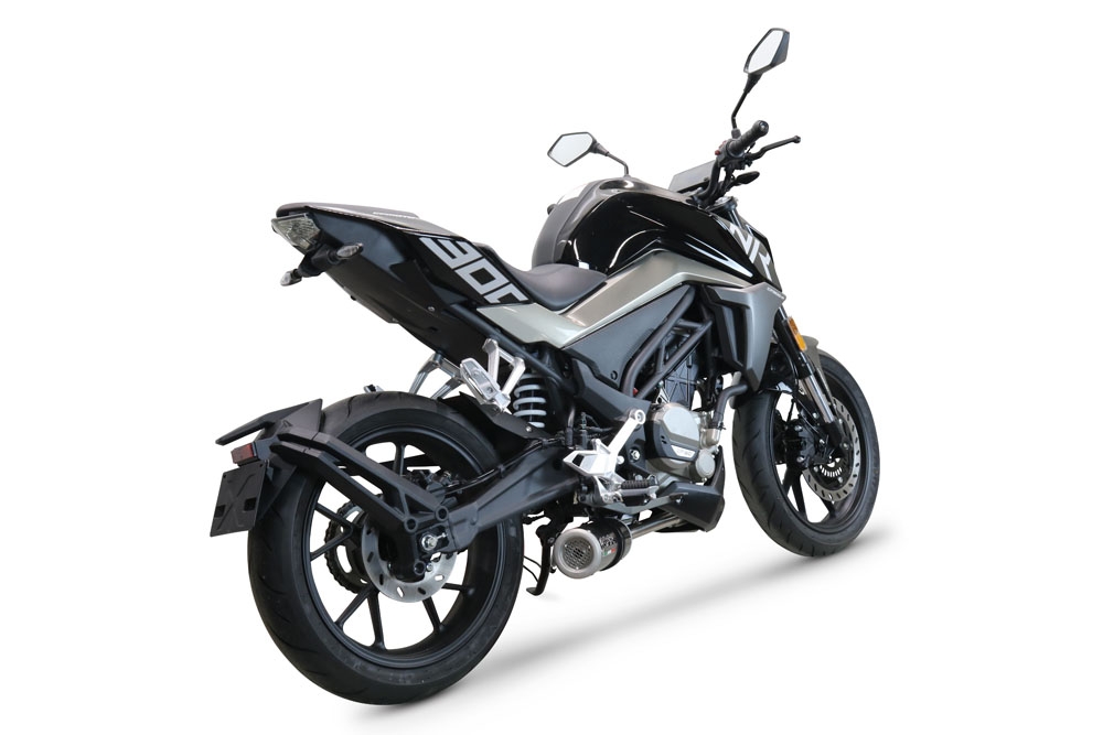 GPR auspuff kompatibel mit  Cf Moto 300 NK 2022-2024, M3 Poppy , Racing-Komplettsystem-Auspuff, einschließlich Krümmer und abnehmbarem DB-Killer 