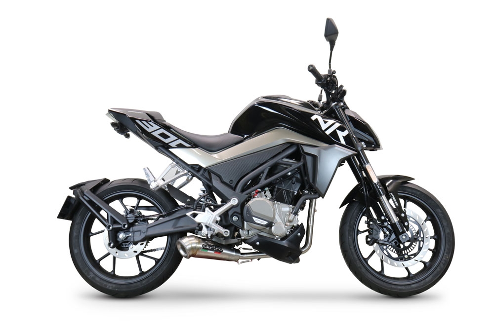 GPR auspuff kompatibel mit  Cf Moto 300 NK 2022-2024, Powercone Evo, Racing-Komplettsystem-Auspuff, einschließlich Krümmer und abnehmbarem DB-Killer 
