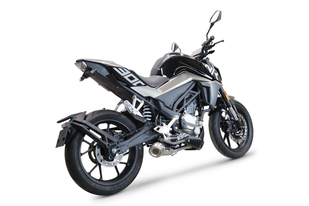 GPR auspuff kompatibel mit  Cf Moto 300 NK 2022-2024, Powercone Evo, Racing-Komplettsystem-Auspuff, einschließlich Krümmer und abnehmbarem DB-Killer 