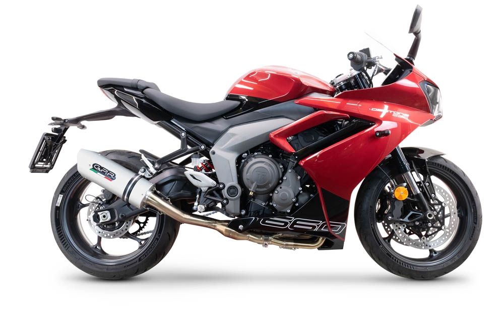 GPR auspuff kompatibel mit  Triumph Daytona 660 2023-2025, Albus Evo4, Homologierte auspuff mit verbindungsrohr und katalysator 