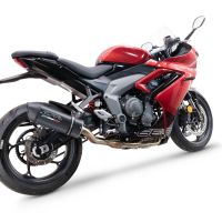 GPR auspuff kompatibel mit  Triumph Daytona 660 2023-2025, Furore Nero, Racing-Komplettsystem-Auspuff, einschließlich Krümmer und abnehmbarem DB-Killer 