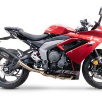 GPR auspuff kompatibel mit  Triumph Daytona 660 2023-2025, New Grand Prix Evo Black Titanium, Homologierte auspuff mit verbindungsrohr und katalysator 