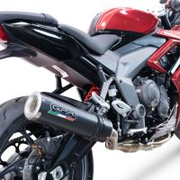 GPR auspuff kompatibel mit  Triumph Daytona 660 2023-2025, M3 Black Titanium, Homologierte auspuff mit verbindungsrohr und katalysator 