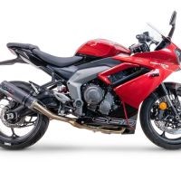 GPR auspuff kompatibel mit  Triumph Daytona 660 2023-2025, M3 Black Titanium, Racing-Komplettsystem-Auspuff, einschließlich Krümmer und abnehmbarem DB-Killer 