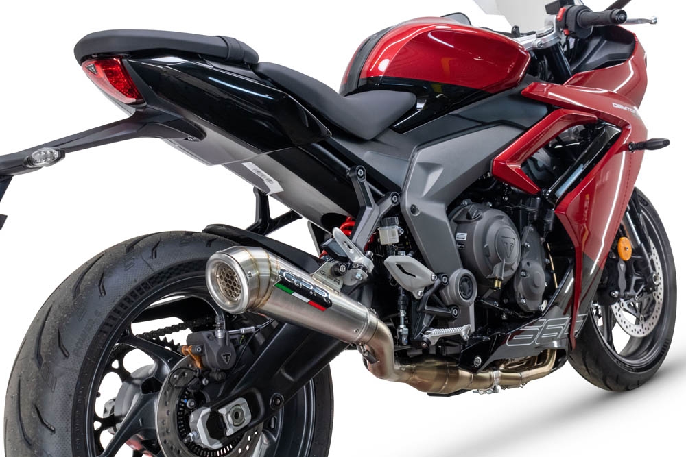 GPR auspuff kompatibel mit  Triumph Daytona 660 2023-2025, Powercone Evo, Racing-Komplettsystem-Auspuff, einschließlich Krümmer und abnehmbarem DB-Killer 