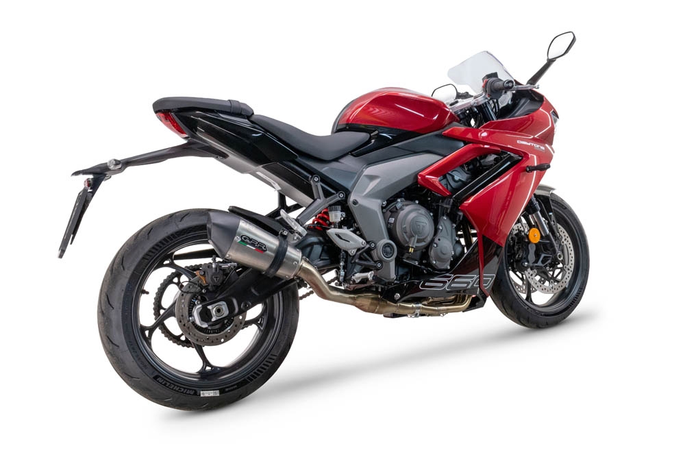 GPR auspuff kompatibel mit  Triumph Daytona 660 2023-2025, New Grand Prix Evo Titanium, Racing-Komplettsystem-Auspuff, einschließlich Krümmer und abnehmbarem DB-Killer 