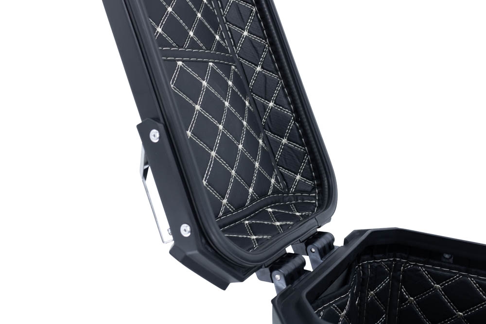 GPR TECH Bmw F 850 Gs 2021/2023 e5 Seitenkofferpaar aus Aluminium mit konturierter rechter Seite, Farbe Silber mit speziellem Gepäckträger Fassungsvermögen 38 Liter + 32 Liter
