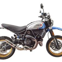 GPR auspuff kompatibel mit  Ducati Scrambler 800 Desert Sled -DS Fasthouse 2021-2024, Deeptone Inox, Zugelassener legaler Slip-On-Auspuff mit Abe, einschließlich abnehmbarem DB-Killer,katakysator und Verbindungsrohr 
