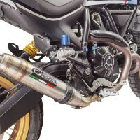 GPR auspuff kompatibel mit  Ducati Scrambler 800 Desert Sled -DS Fasthouse 2021-2024, Deeptone Inox, Zugelassener legaler Slip-On-Auspuff mit Abe, einschließlich abnehmbarem DB-Killer,katakysator und Verbindungsrohr 