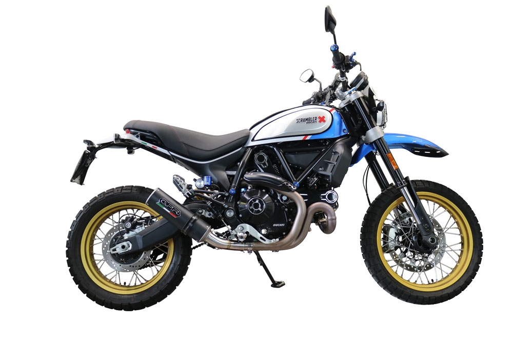 GPR auspuff kompatibel mit  Ducati Scrambler 800 Nightshift -Urban Motard 2021-2022, M3 Black Titanium, Zugelassener legaler Slip-On-Auspuff mit Abe, einschließlich abnehmbarem DB-Killer,katakysator und Verbindungsrohr 