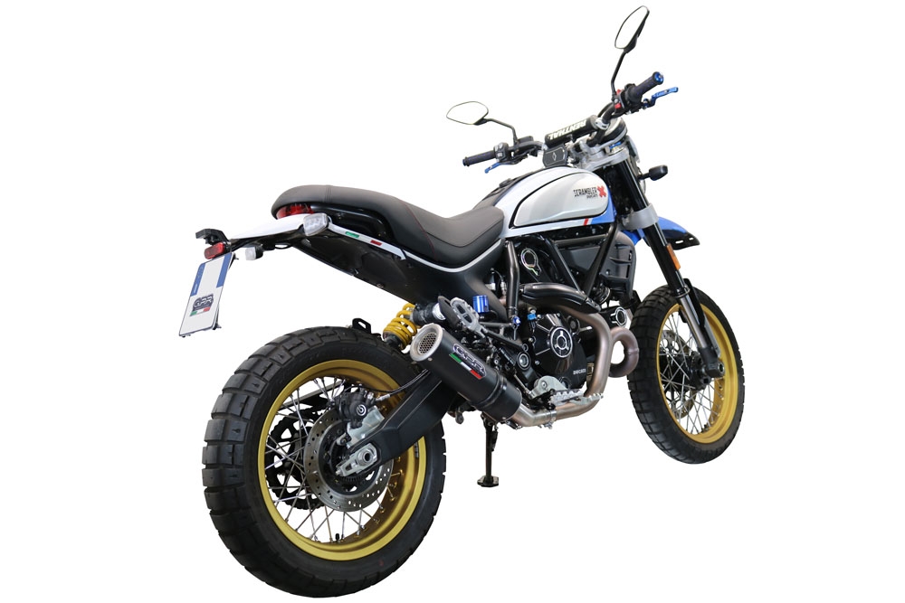 GPR auspuff kompatibel mit  Ducati Scrambler 800 Nightshift -Urban Motard 2021-2022, M3 Black Titanium, Zugelassener legaler Slip-On-Auspuff mit Abe, einschließlich abnehmbarem DB-Killer,katakysator und Verbindungsrohr 