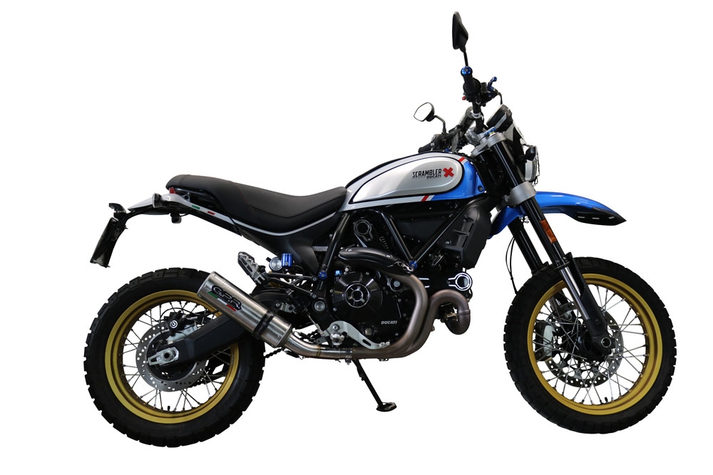 GPR auspuff kompatibel mit  Ducati Scrambler 800 Icon -Icon Dark 2021-2022, M3 Titanium Natural, Zugelassener legaler Slip-On-Auspuff mit Abe, einschließlich abnehmbarem DB-Killer,katakysator und Verbindungsrohr 