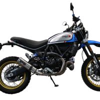 GPR auspuff kompatibel mit  Ducati Scrambler 800 Icon -Icon Dark 2021-2022, M3 Titanium Natural, Zugelassener legaler Slip-On-Auspuff mit Abe, einschließlich abnehmbarem DB-Killer,katakysator und Verbindungsrohr 