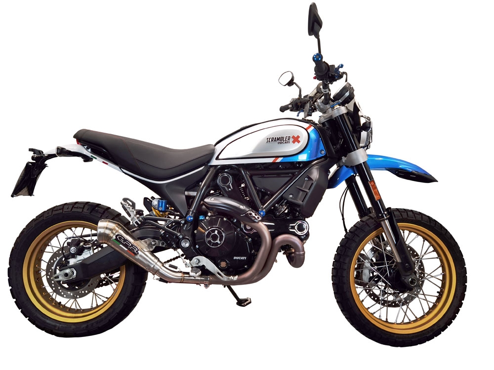 GPR auspuff kompatibel mit  Ducati Scrambler 800 Desert Sled -DS Fasthouse 2021-2024, Powercone Evo, Zugelassener legaler Slip-On-Auspuff mit Abe, einschließlich abnehmbarem DB-Killer,katakysator und Verbindungsrohr 