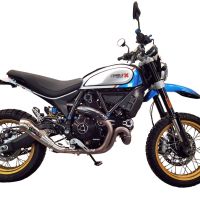GPR auspuff kompatibel mit  Ducati Scrambler 800 Desert Sled -DS Fasthouse 2021-2024, Powercone Evo, Zugelassener legaler Slip-On-Auspuff mit Abe, einschließlich abnehmbarem DB-Killer,katakysator und Verbindungsrohr 