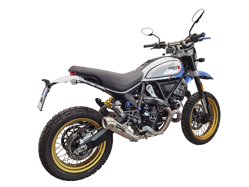 GPR auspuff kompatibel mit  Ducati Scrambler 800 Desert Sled -DS Fasthouse 2021-2024, Powercone Evo, Zugelassener legaler Slip-On-Auspuff mit Abe, einschließlich abnehmbarem DB-Killer,katakysator und Verbindungsrohr 