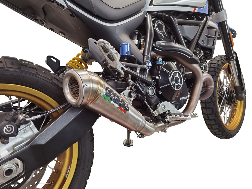 GPR auspuff kompatibel mit  Ducati Scrambler 800 Desert Sled -DS Fasthouse 2021-2024, Powercone Evo, Zugelassener legaler Slip-On-Auspuff mit Abe, einschließlich abnehmbarem DB-Killer,katakysator und Verbindungsrohr 